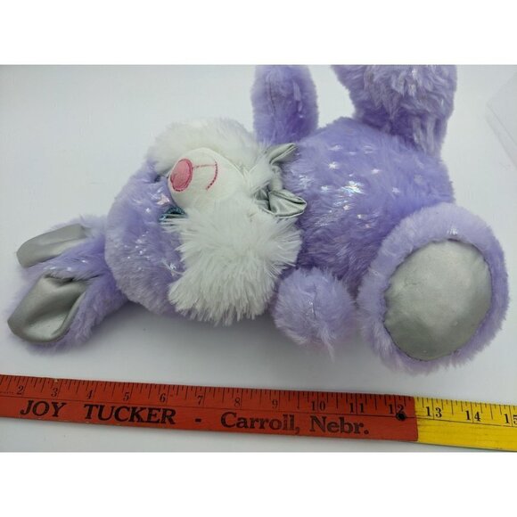 Walgreen Rabbit  bunny plush stuffed animal purple white shiny feet ears  12" - Picture 6 of 6